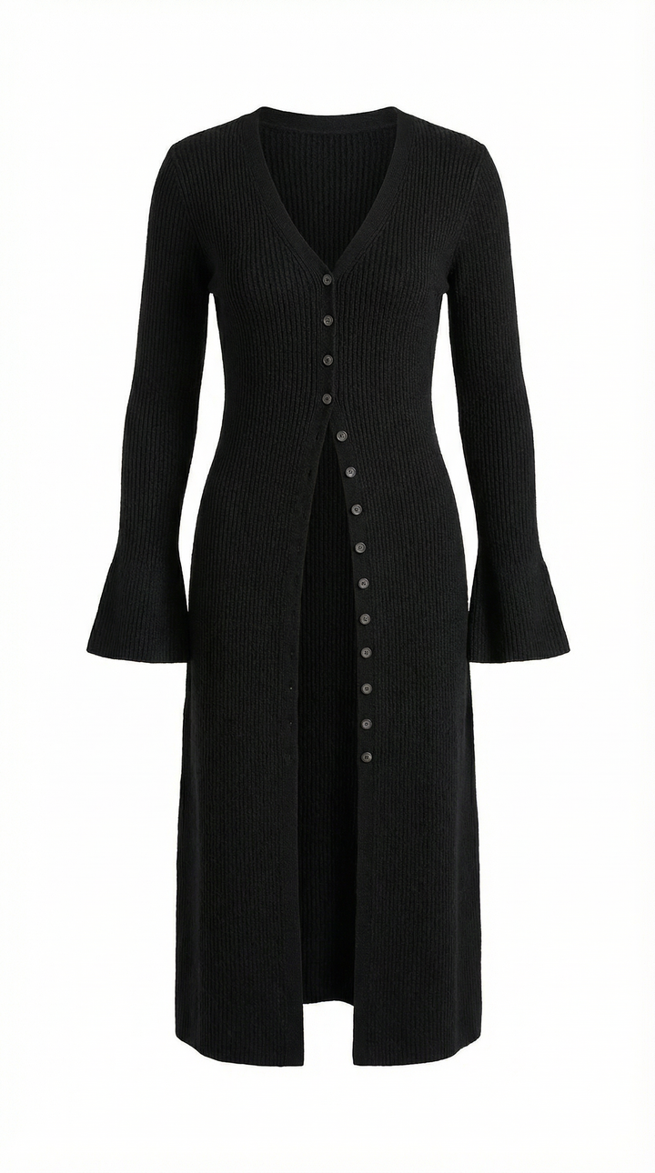 Cárdigan Maxi de Punto 'Valerie' con Escote en Forma de V