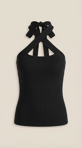 Top Halter Brianna con tirantes entrecruzados