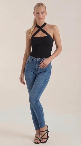 Top Halter Brianna con tirantes entrecruzados