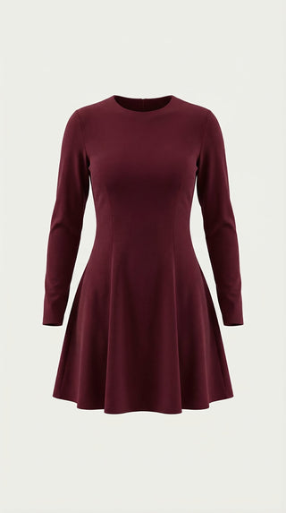 Vestido Corto de Manga Larga Ébano