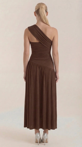 Vestido Maxi Asimétrico de Un Hombro Enid