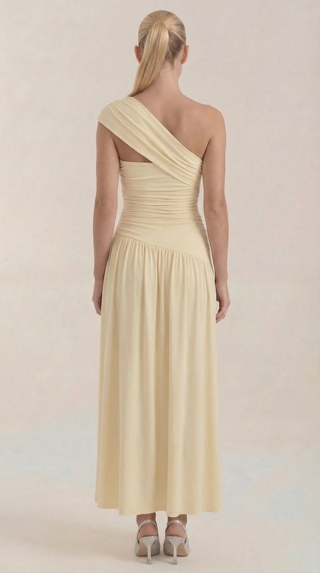 Vestido Maxi Asimétrico de Un Hombro Enid