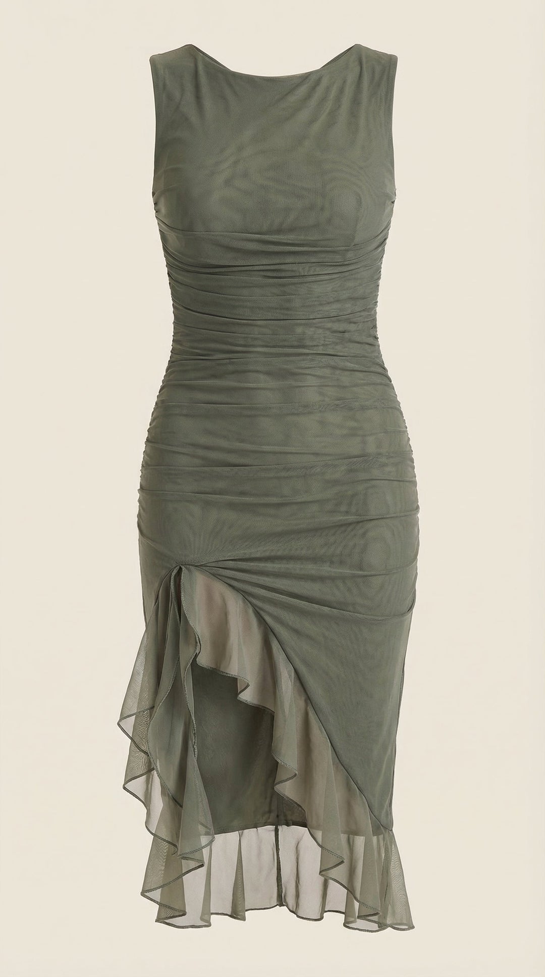 Vestido Midi Ramona con Detalles de Volantes