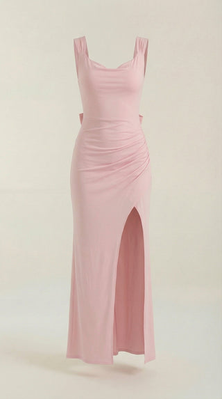 Vestido Maxi Rhoda con Detalles Fruncidos